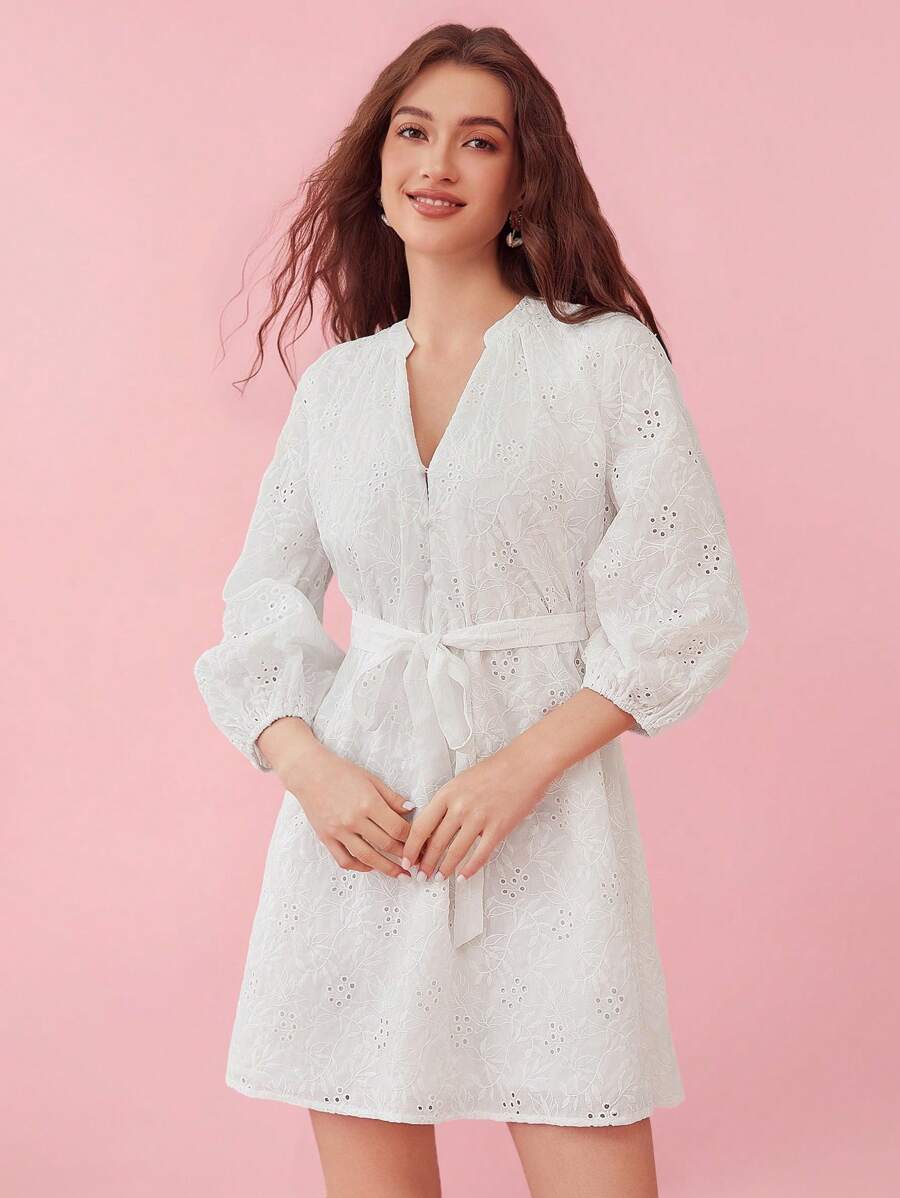 Enchnt Trang phục hàng ngày đơn giản màu trơn cho nữ - trắng - Xem 1