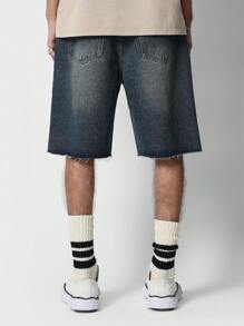 SUMWON Denim Short With Front Number Embroidery