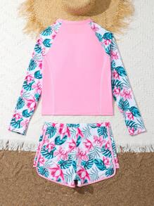 Teenage Girls' Cami Top Style Tankini, Random Print - Pink - View 2