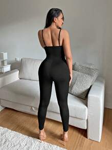 SHEIN SXY Music Festival Outfits Women Unitards - Black - View 2