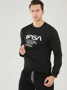 Gym Rark Boyfriend Style Men's Fashion Printed Long Sleeve Sports Sweatshirt Boyfriend Style Men Sweatshirt - Navy Blue - View 7