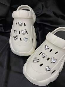 10 Pieces Of Clog Shoe Accessories, Electroplated Love Accessories, Garden Shoe Sandals Detachable Accessories