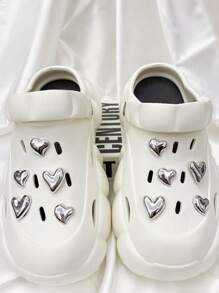 10 Pieces Of Clog Shoe Accessories, Electroplated Love Accessories, Garden Shoe Sandals Detachable Accessories