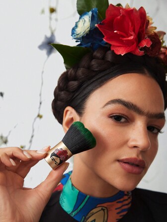 Frida Kahlo X SHEIN Person und Florales Druck Große Puder Pinsel