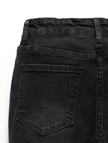 Quần jean co giãn Tween Boy Medium Wash xanh - màu đen - Xem 8