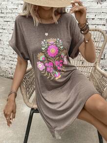 SHEIN LUNE Casual Printed Women Dresses, Summer Daily