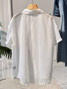 SHEIN Unity Women's Fashion Summer All-Match Shirt - White - View 2