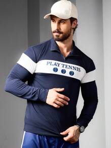 Manfinity Sport Corelite Boyfriend Style Men's Fashionable Loose Casual Long Sleeve Collar Turn-Down Sports Sweatshirt Boyfriend Style Men Sweatshirt