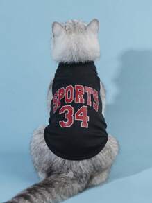 PETSIN Sports Jersey With Number 34 Print, Breathable Pet Dog Cat Vest, 1pc, Summer - Multicolor - View 3