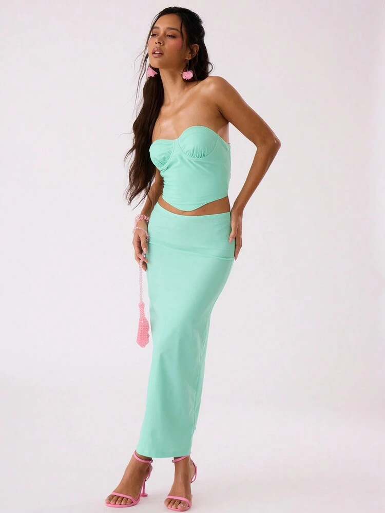 Strapless Boned Zip Back Corset Going Out Top Vacation Spring Summer Festival Carnival Holiday