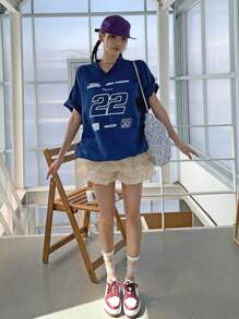 DAZY Women's Sweet Multilayer Mesh Skort For Summer