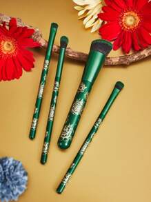 Frida Kahlo X SHEIN Flower Print Makeup Brush Set Of 4