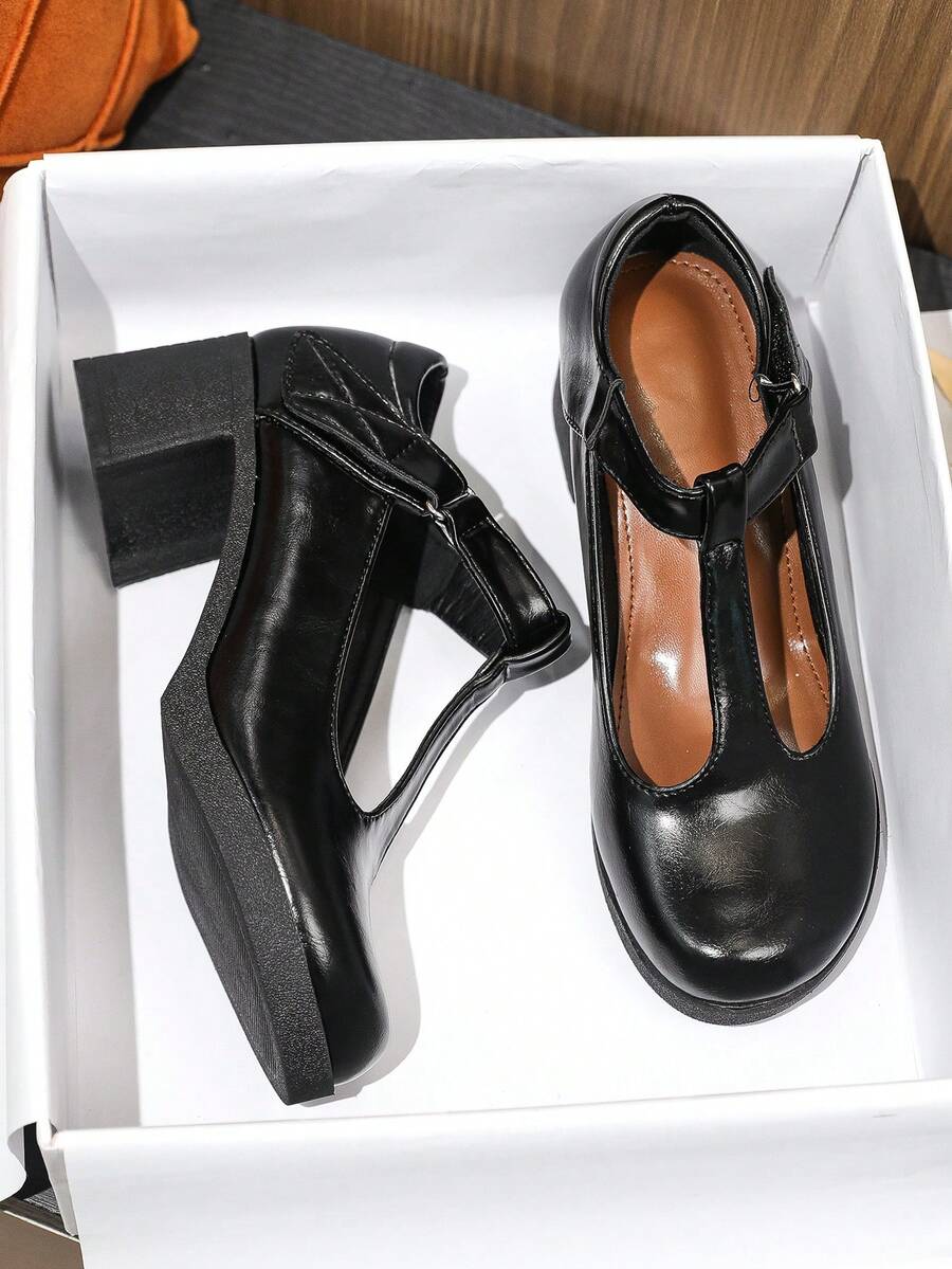 Women's Chunky Heeled Pumps, 2024 Spring/Summer Collection, Slip