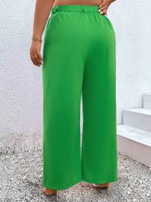 Celure Plus size vakantie vrije tijd bloem patch rechte broek