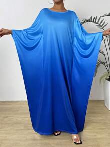 SHEIN Privé Women's Fashion Loose Fit Long Ombre Dress - Blue - View 4