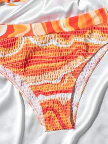 SHEIN Swim Women's Marble Printed Sexy Bikini Set For Vacation, Random Pattern,Summer Beach - Multicolor - View 5