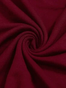 INAWLY Solva Women Solid Color Short Sleeve T-Shirt And Long Pants Two-Piece Set, Simple Style - Burgundy - View 6