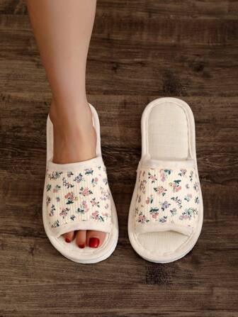 Fall/Winter Women's Linen Open Toe Slippers, Soft And Breathable House Slippers For Summer, Suitable For Indoor And Outdoor Wear Throughout The Year,Fluffy Slippers