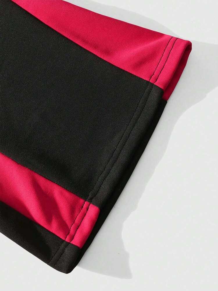 Men's Printed Colorblock Flared Trousers, Spring And Summer