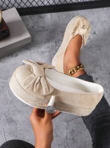Nouvelles chaussures à mineur voûté perlées 2024 pour le transfrontalier, chaussures respirantes pour femmes grande taille - Beige - Voir 1