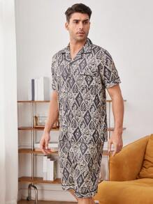 Set Homewear Estivo da Uomo con Maniche Corte e Pantaloncini Casuali