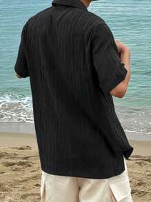 DAZY Camisa casual sólida de manga corta para hombre de verano