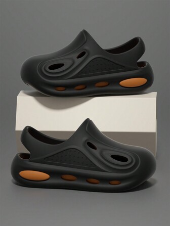 1pair Boys' Non-Slip Flat Hildren's Clogs Can Be Worn As Beach Shoes And Slippers Suitable For Summer