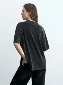 Maija Camiseta casual de cuello redondo de manga corta con gráfico de planta tropical y retrato para mujeres, conjunto de regreso a la escuela, verano
