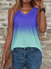 SHEIN LUNE Women Gradient Summer Casual Tank Top - Multicolor - View 6