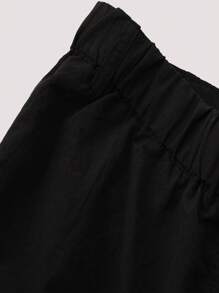 SHEIN Unity Falda de estilo punk para mujer, de unicolor y con bolsillo grande - Negro - Ver 4