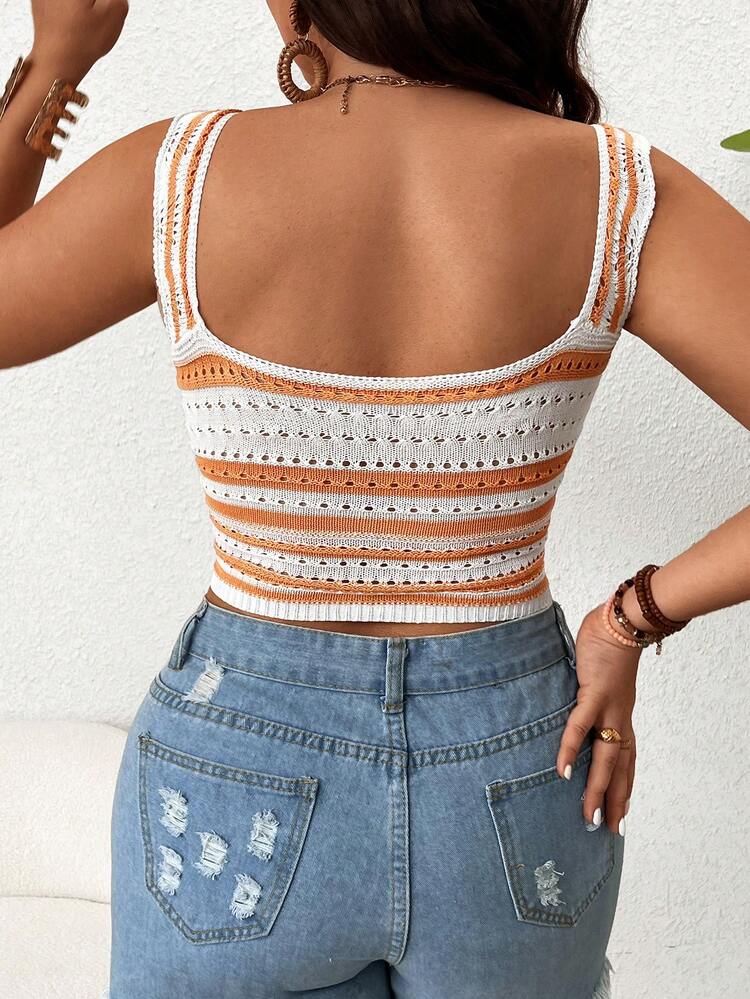 Plus Size Women's Fashionable Slim Fit Crop Knitted Top