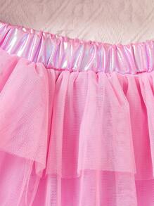 Elladie kids Young Girl Fashionable And Cute Pink Ombre Top And Gauze Skirt Set - Pink - View 6