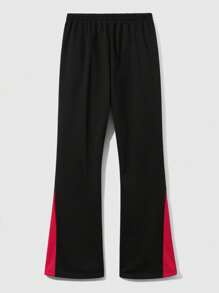 ROMWE MEN Goth Men's Printed Colorblock Flared Trousers, Spring And Summer - Black - View 4