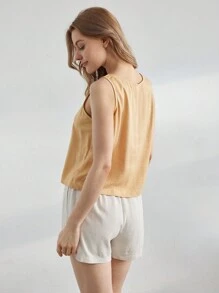 Ocili Leisure Women's Fashion Solid Color Sleeveless Homewear Top