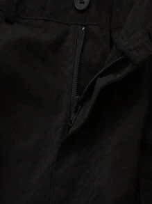 SHEIN Unity Falda de estilo punk para mujer, de unicolor y con bolsillo grande - Negro - Ver 7