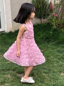 SHEIN Diário de Casamento para Garotas Jovens, Vestido de Princesa para Florista Adequado para Performance, Festa de Noite e Festa de Aniversário