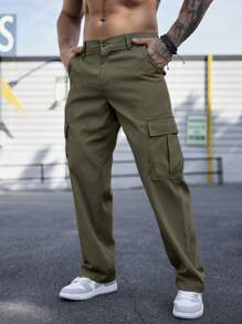 Manfinity Homme Pantaloni larghi eleganti da uomo con tasche grandi