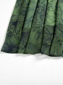 Women's Vintage Loose Short Sleeve Long  Printed Chiffon Dress