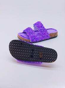 roulvxiang Platform glitter instappantoffels voor dames - Slipvaste huisschoenen van traagschuim, modieuze casual schoenen voor binnen en buiten