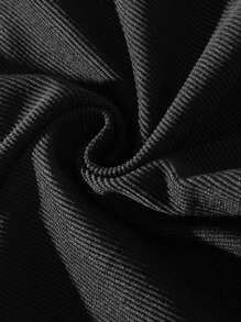 ROMWE MEN Goth Men's Printed Colorblock Flared Trousers, Spring And Summer - Black - View 6