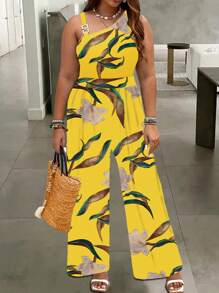 Maweii Eenvoudige damesjumpsuit met bloemenprint voor dagelijks gebruik