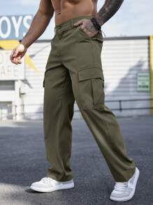 Manfinity Homme Pantaloni larghi eleganti da uomo con tasche grandi