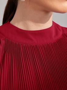 Modelyn Ladies Solid Color Simple Daily Dress - Red - View 7