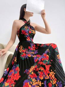 Modelyn Women's Colorful Floral Off Shoulder Printed Dress Long Evening Dresses