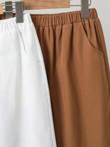 Tween Boy Multi-Color 3pcs/Set Casual Solid Color Slant Pocket Wide Leg Woven Pants For Holiday, Korean Style - Multicolor - View 6