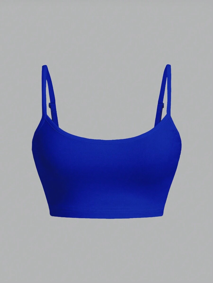 SHEIN EZwear Women's Casual Sexy Camisole Tight Top, Suitable For Summer - Royal Blue - View 1