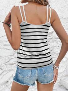 SHEIN LUNE Women's Striped Print Simple Daily Summer Cami Top