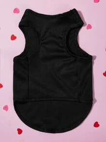 PETSIN 1pc Black Minimalist Heart Printed Pet Dog/Cat Summer Breathable Vest