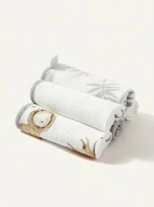 5件套 Oeko-Tex认证 Cozy Pixies 婴儿灰色多功能柔软棉纱布襁褓毯 - 彩色 - 查看 3