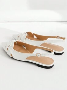 White Flat Banquet Shoes (Random Surface Pattern)
